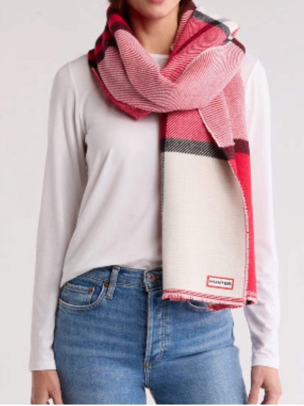 Hunter heavyweight red plaid scarf